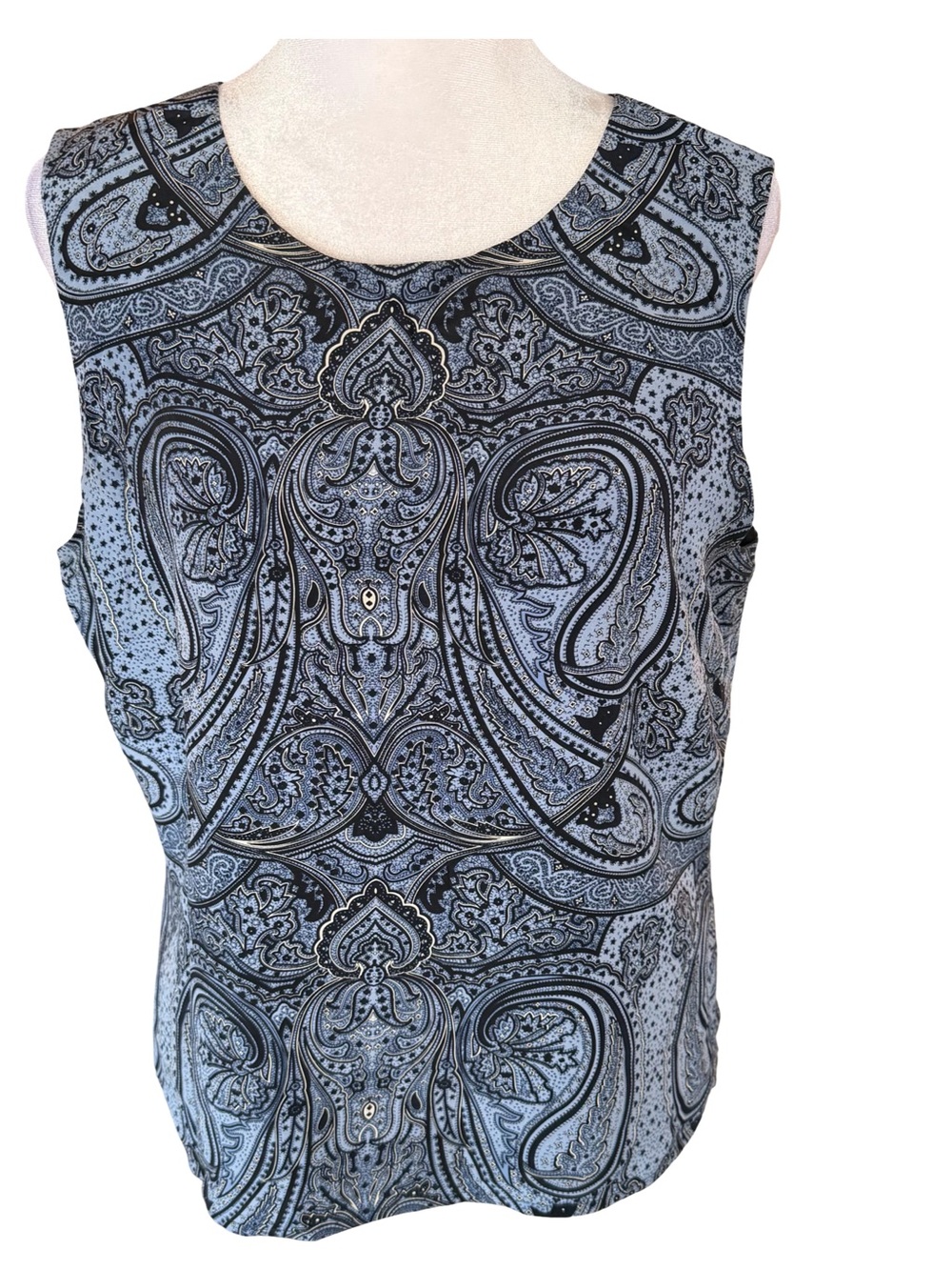 Casual Corner Annex Vintage Silk Sleeveless Women’s Top In Paisley Design Sz 10P